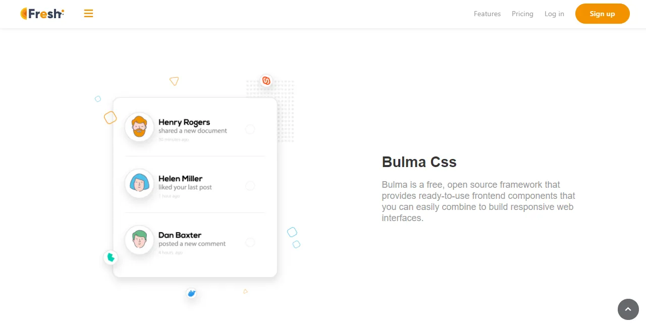 Bulma Fresh - App Screen Shot.