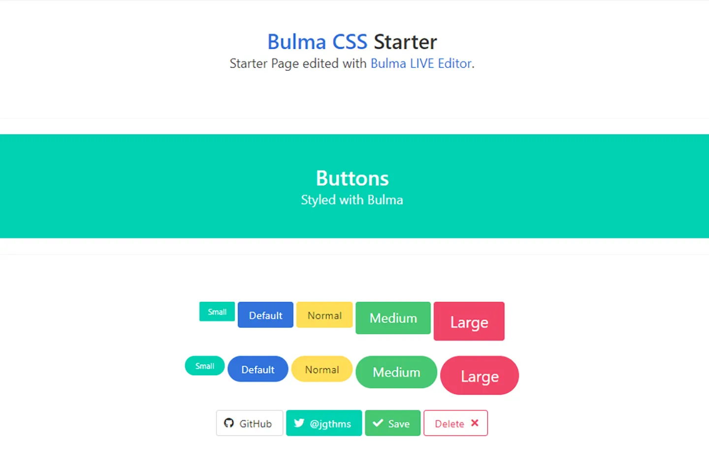 Starter One-page starter styled with Bulma CSS - Main Image.